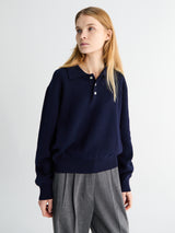 Dunst - Unisex Collared Sweater in Navy