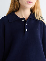 Dunst - Unisex Collared Sweater in Navy