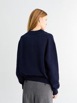 Dunst - Unisex Collared Sweater in Navy
