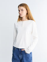 Dunst - Unisex Henry-neck T-shirt in Off White