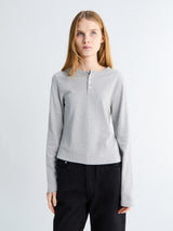 Dunst - Unisex Henry-neck T-shirt in Melange Grey