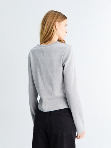 Dunst - Unisex Henry-neck T-shirt in Melange Grey