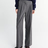 Dunst - Double Pleated Slacks in Melange Grey