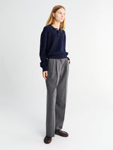 Dunst - Double Pleated Slacks in Melange Grey