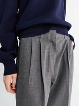 Dunst - Double Pleated Slacks in Melange Grey