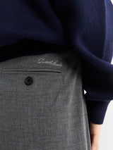 Dunst - Double Pleated Slacks in Melange Grey