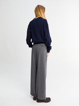 Dunst - Double Pleated Slacks in Melange Grey