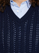 Dunst - Unisex Crochet Knit Vest in Navy