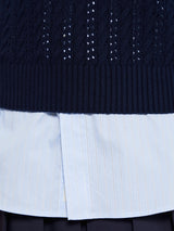 Dunst - Unisex Crochet Knit Vest in Navy