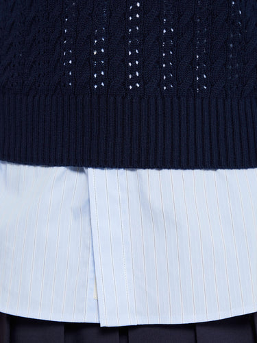 Dunst - Unisex Crochet Knit Vest in Navy