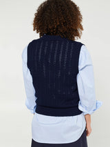 Dunst - Unisex Crochet Knit Vest in Navy