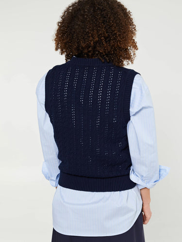 Dunst - Unisex Crochet Knit Vest in Navy