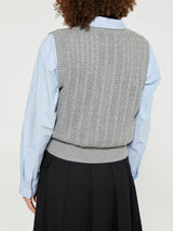 Dunst - Unisex Crochet Knit Vest in Melange Grey