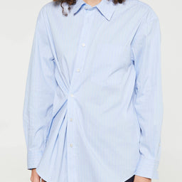 Dunst - Unisex Striped Oversized Shirt in Skyblue Stripe