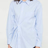 Dunst - Unisex Striped Oversized Shirt in Skyblue Stripe