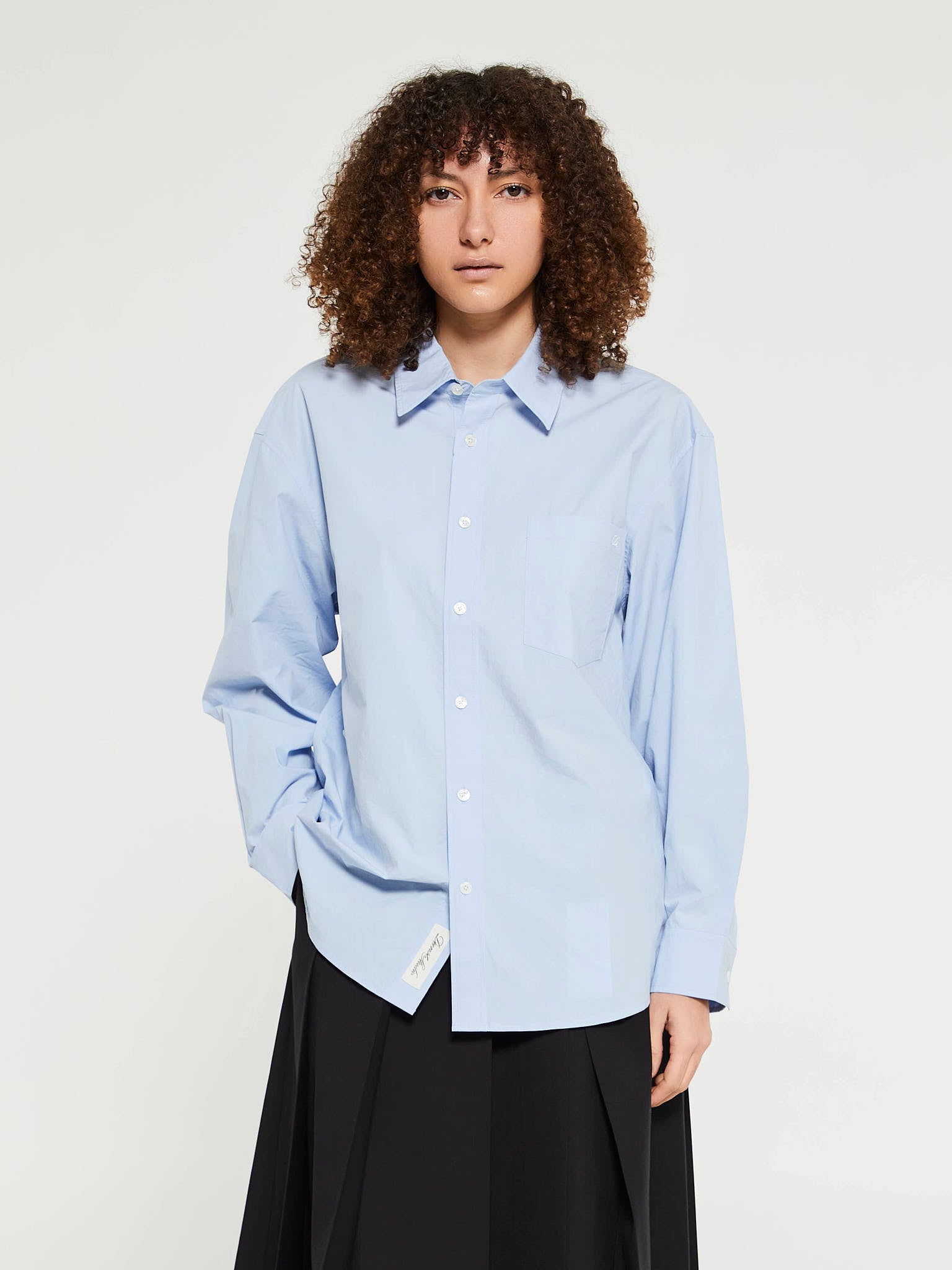 Dunst - Unisex Paperly Oversized Shirt in Soft Blue