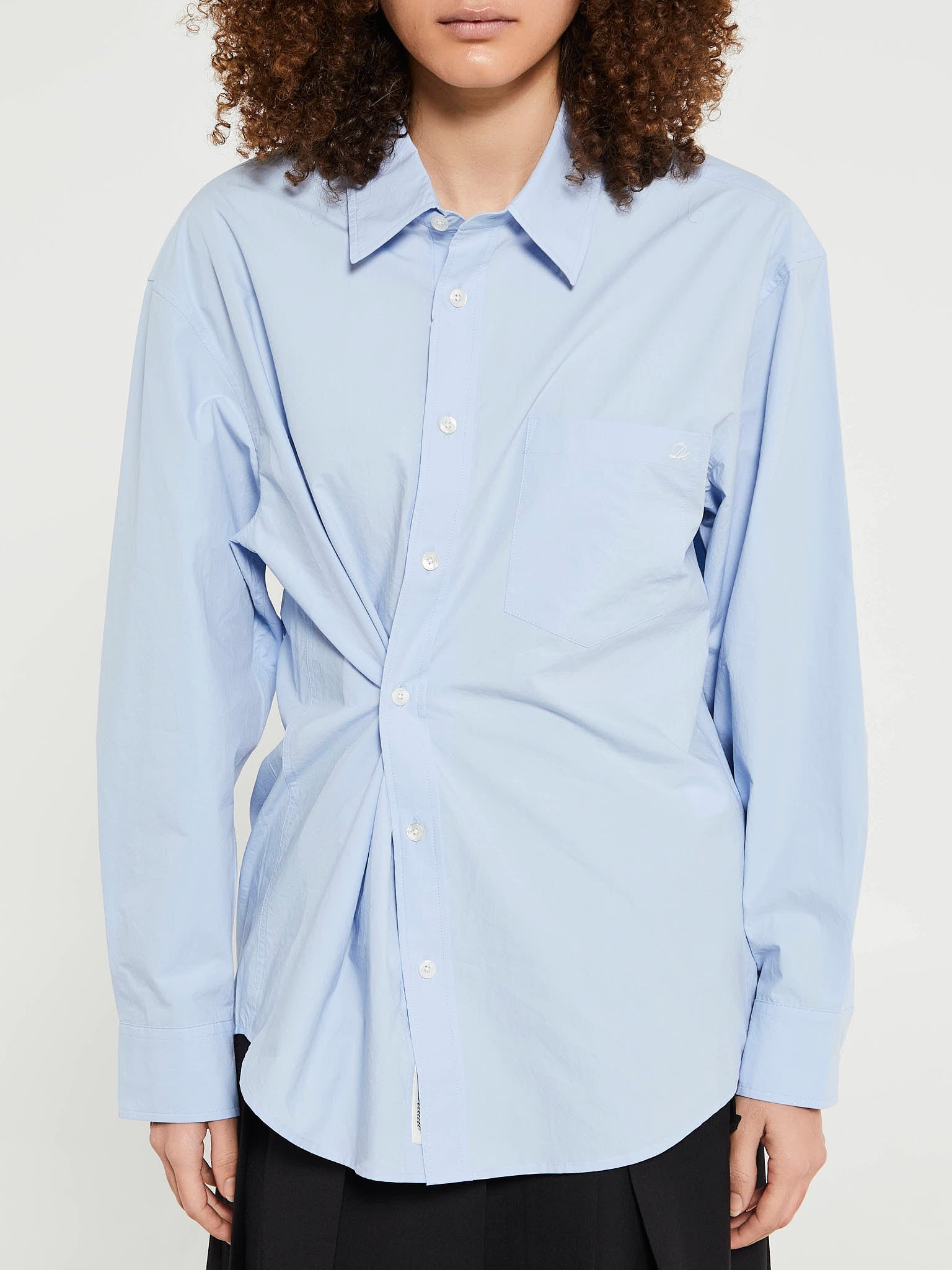 Dunst - Unisex Paperly Oversized Shirt in Soft Blue