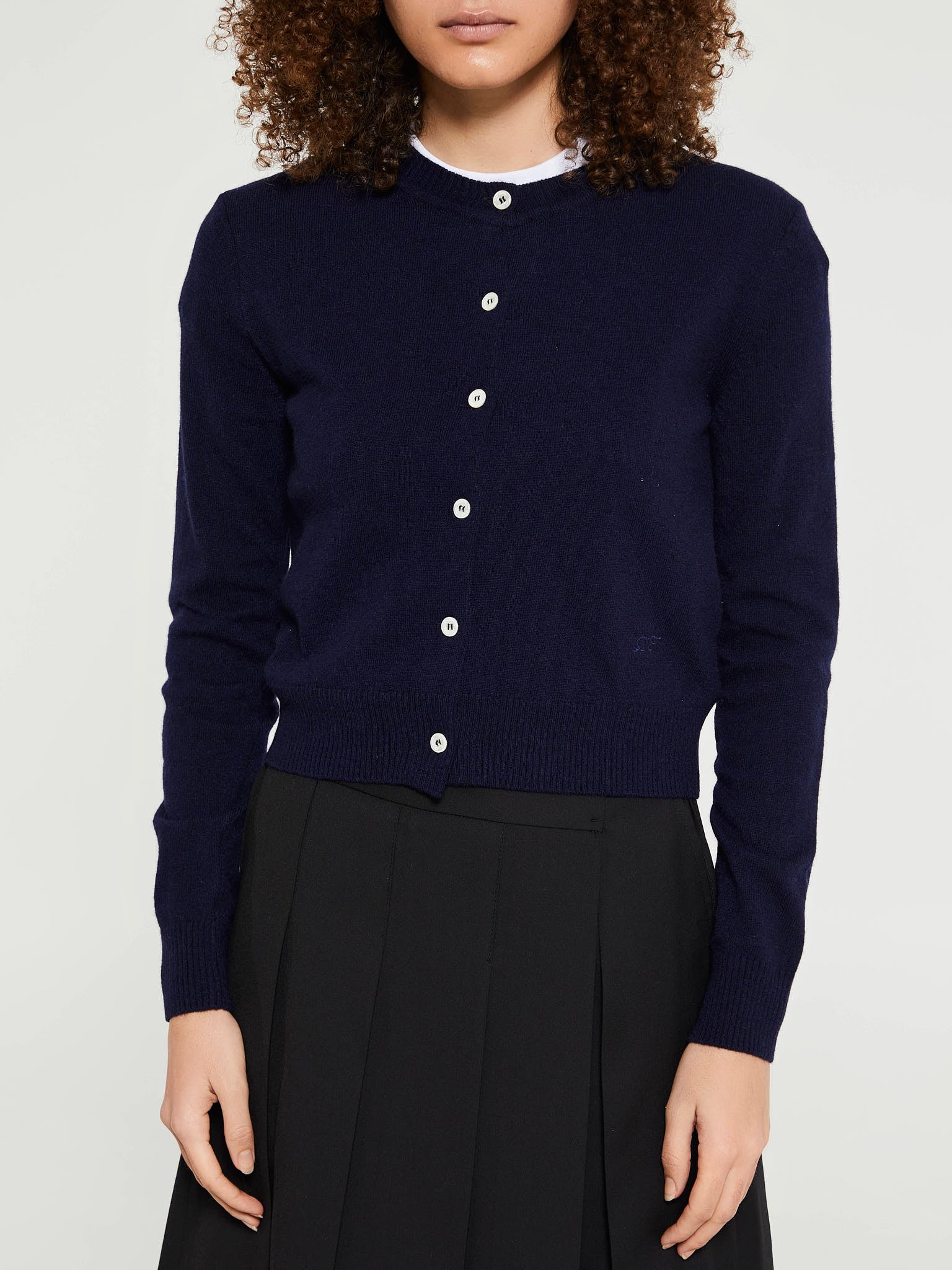 Dunst - Essential Crewneck Knit Cardigan in French Navy