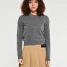 Dunst - Essential Crewneck Knit Cardigan in Melange Grey