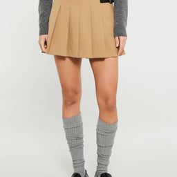 Dunst - Mini Pleats Skirt in Camel Beige