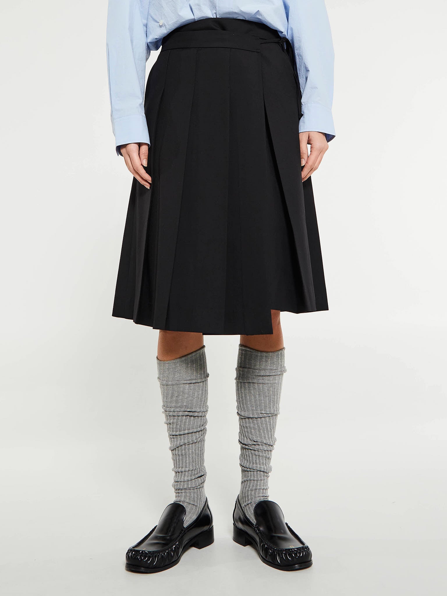 Dunst - Ribboned Pleats Skirt in Black