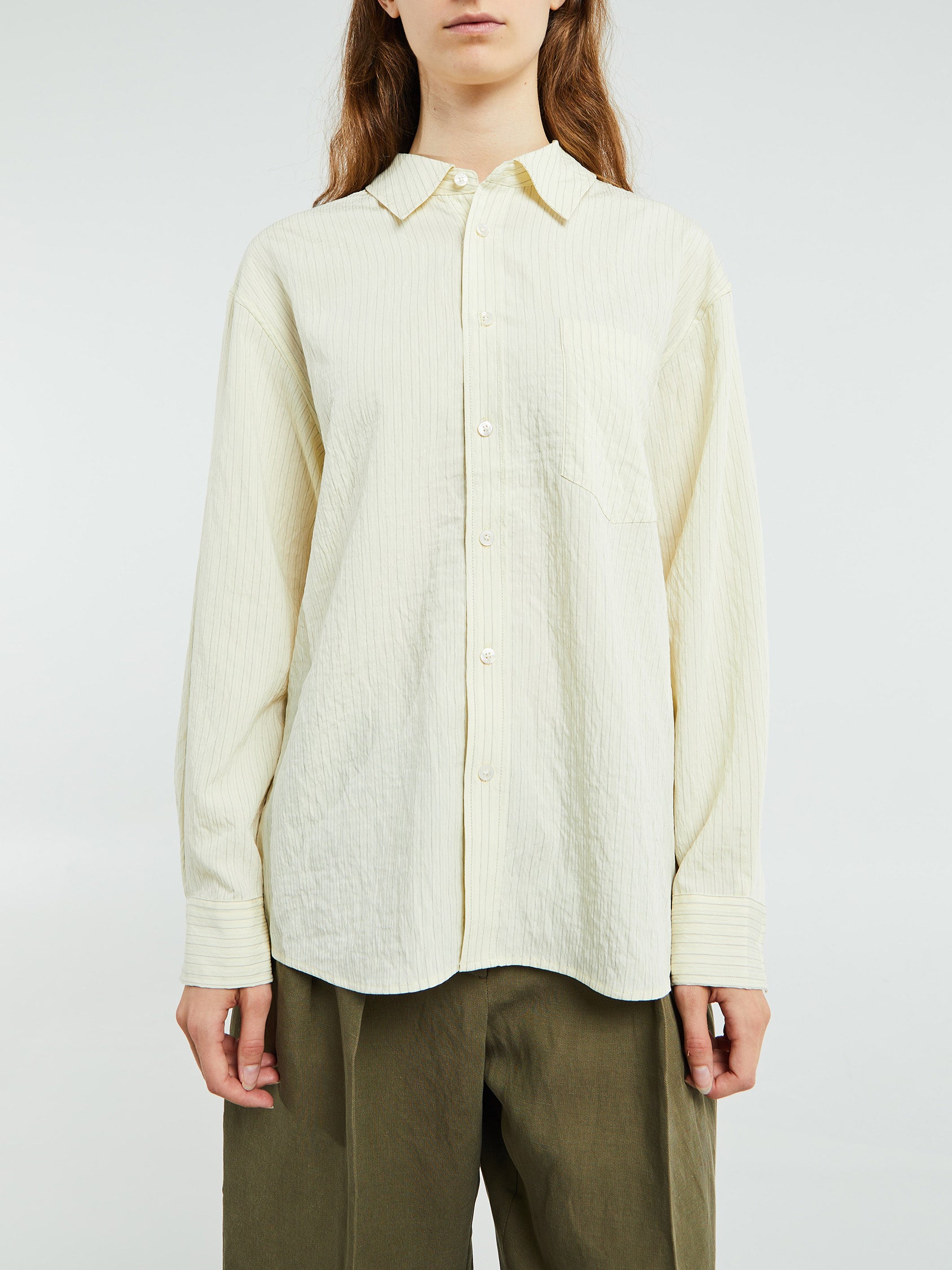 Unisex Classic Oversized Shirt in Lemon Stripe
