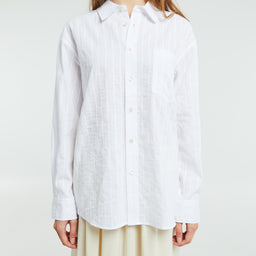 Dunst - Unisex Classic Oversized Shirt in White Stripe