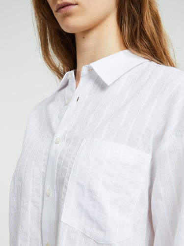Dunst - Unisex Classic Oversized Shirt in White Stripe
