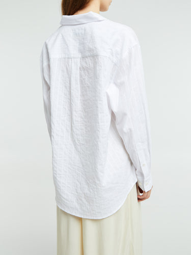 Dunst - Unisex Classic Oversized Shirt in White Stripe