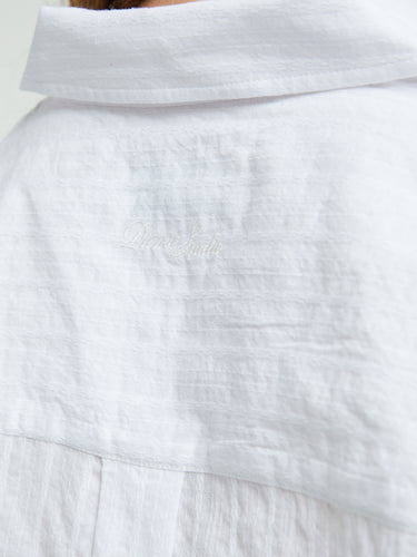 Dunst - Unisex Classic Oversized Shirt in White Stripe