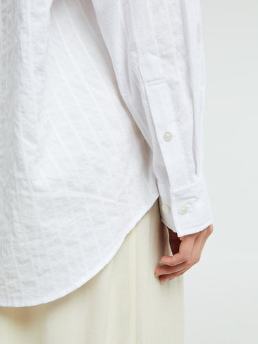 Dunst - Unisex Classic Oversized Shirt in White Stripe