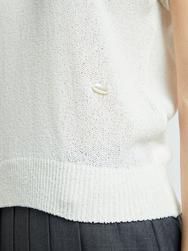 Dunst - Summer Linen V-Neck Knit in Natural