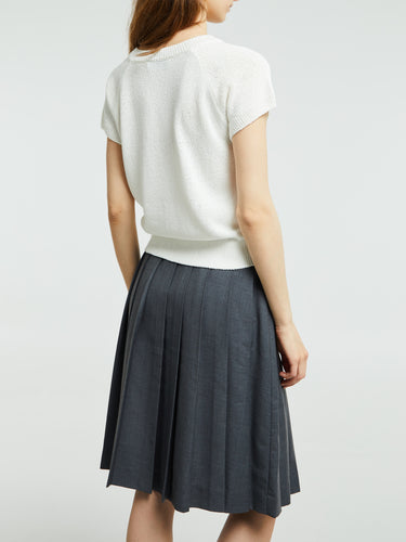 Dunst - Summer Linen V-Neck Knit in Natural