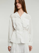 Dunst - Silky Belted Blouse in White