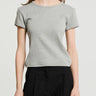 Dunst - Essential Slim-Fit Crochet Top in Melange Grey