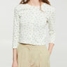 Dunst - Pointelle Crewneck Cardigan in Cream/Flower