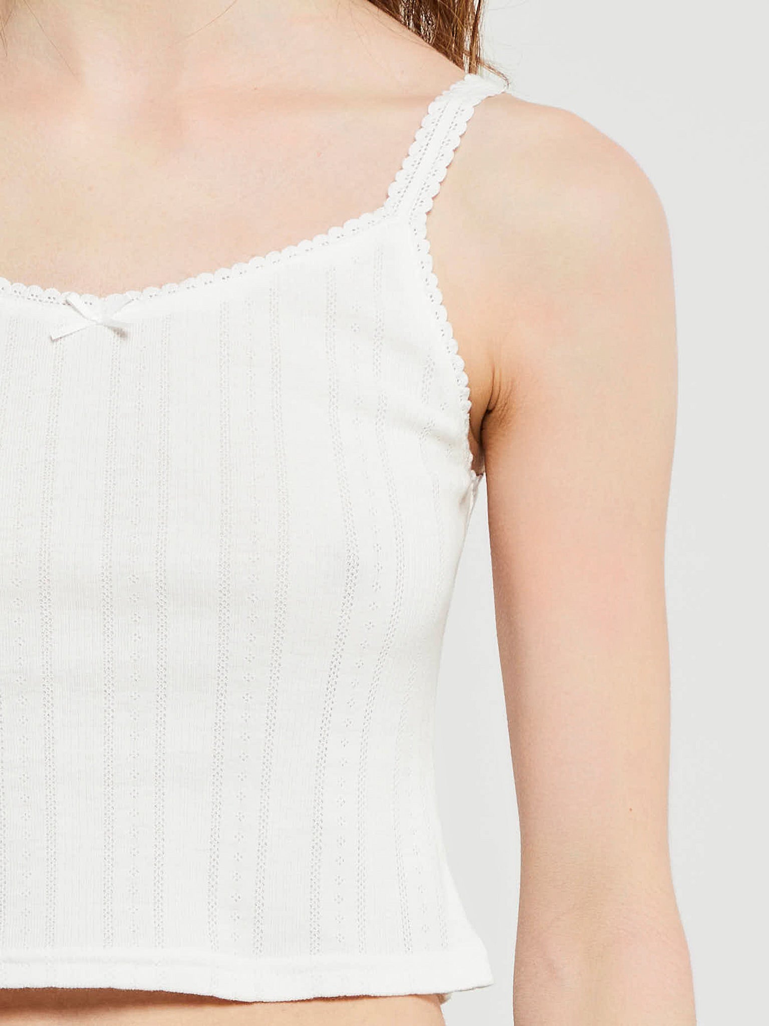 Dunst - Pointelle Sleeveless Top in White