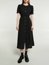Dunst - Maxi Shirring Dress in Black