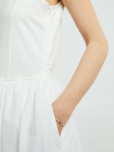 Dunst - Jersey Mixed Long Dress in White