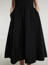 Dunst - Jersey Mixed Long Dress in Black