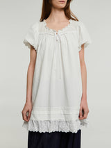 Dunst - Puff Shirring Mini Dress in White