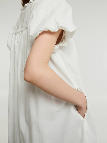 Dunst - Puff Shirring Mini Dress in White
