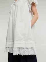 Dunst - Puff Shirring Mini Dress in White