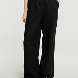 Dunst - Linen Cotton Banded Pants in Black