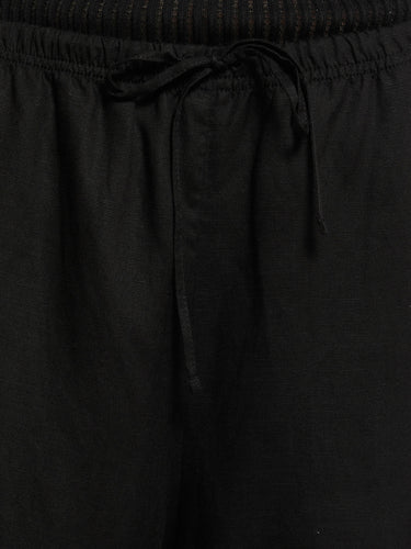 Dunst - Linen Cotton Banded Pants in Black