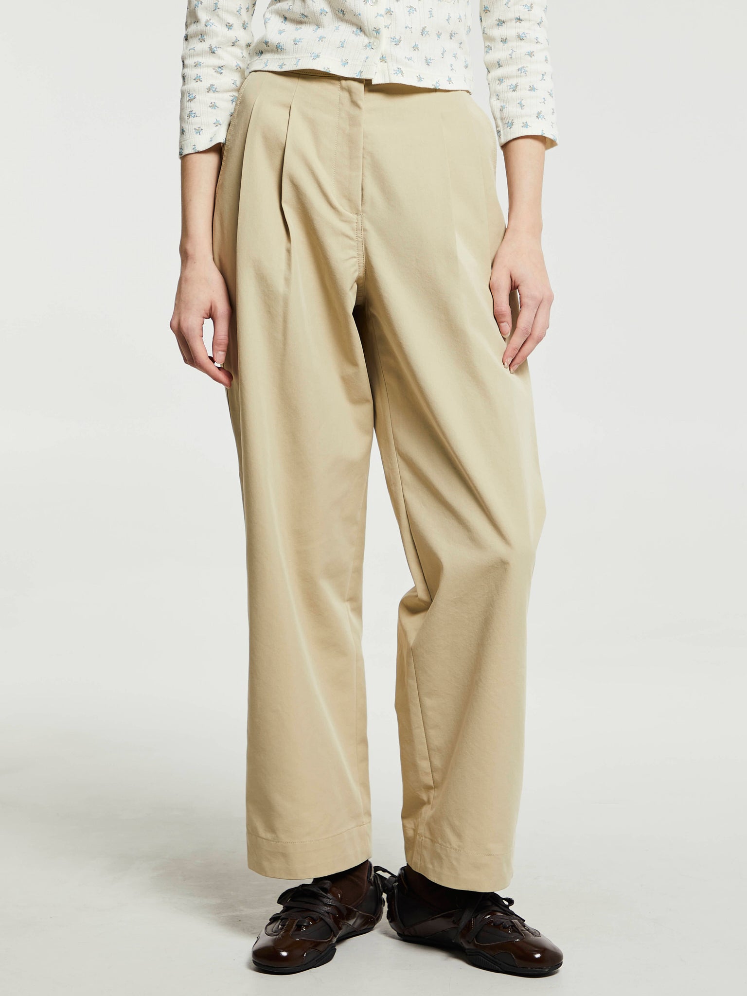 Dunst - Double Pleated Pants in Beige