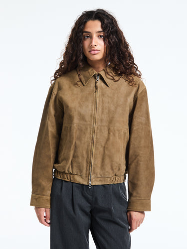 Dunst - Unisex Suede Drizzler Jacket in Soft Khaki