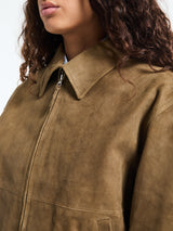 Dunst - Unisex Suede Drizzler Jacket in Soft Khaki