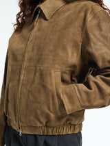 Dunst - Unisex Suede Drizzler Jacket in Soft Khaki