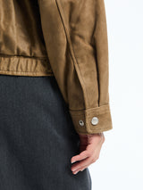 Dunst - Unisex Suede Drizzler Jacket in Soft Khaki